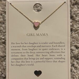 NWT Tiny Tags Pink Heart Girl Mama Necklace